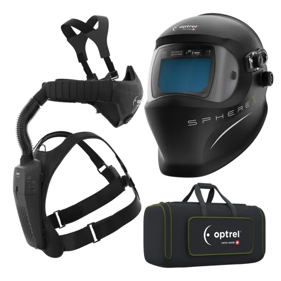 Ready to weld package sphere X quattro schwarz - Schweisshelm und swiss air