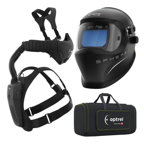 Ready to weld package sphere X clt schwarz - Schweisshelm und swiss air