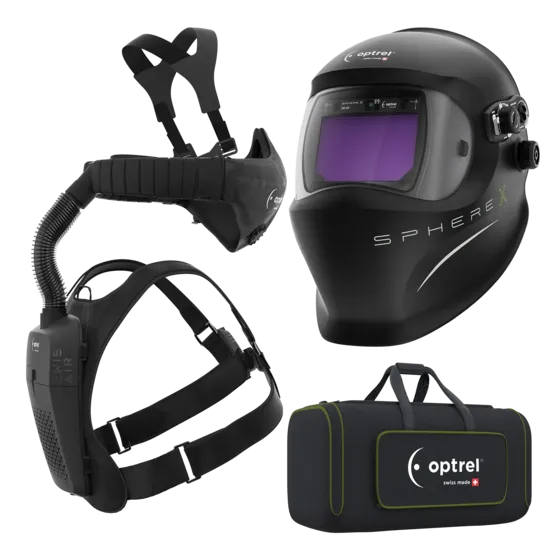 Ready to weld package sphere X 2.5 schwarz - Schweisshelm und swiss air